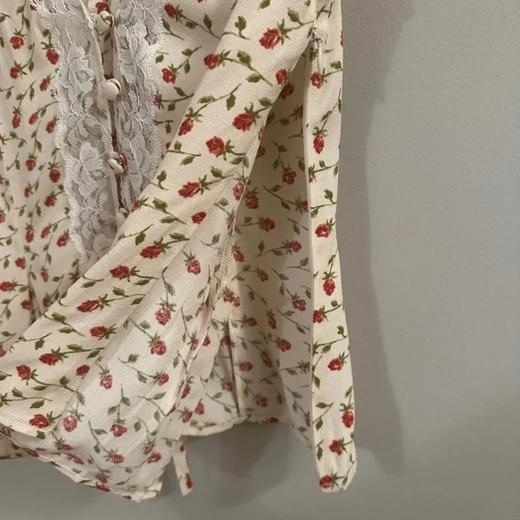 NEW Reformation Cristina Lace Trim Woven Tank Top in Madison Red Floral | size 4 - Picture 8 of 10